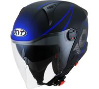KYT D-City Colorful, casque à réaction XL Mat Noir/Gris/Bleu Mat Noir/Gris/Bleu