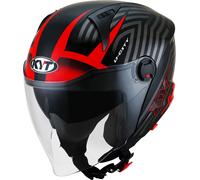 KYT D-City Lucent, casque à réaction L Noir/Gris/Rouge Noir/Gris/Rouge