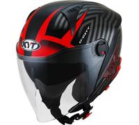 KYT D-City Lucent Casque jet, noir/rouge, Taille M (57/58)