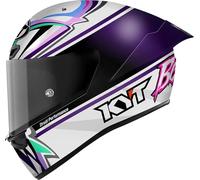 KYT KX-1 Race GP Bastianini Replica 2024, casque intégral S Blanc/Mauve/Fuchsia/Vert Blanc/Mauve/Fuchsia/Vert