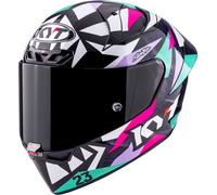 KYT KX-1 Race GP Bastianini Replica 2025, casque intégral XXL Noir/Blanc/Fuchsia/Turquoise Noir/Blanc/Fuchsia/Turquoise