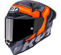 KYT R1R Carbon Accelerator Casque, Carbone/Orange, Taille M (57/58)