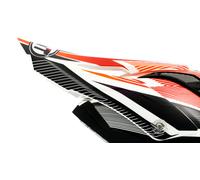 KYT Strike Hawk, peak Stripe White/Neon-Red Stripe White/Neon-Red