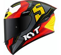 KYT TT Course Flux Casque, rouge/jaune, Taille XS