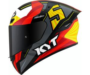 KYT TT Course Flux Casque, rouge/jaune, Taille XS
