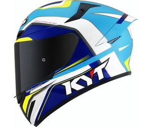 KYT TT Course Grand Prix Casque, blanc-bleu, taille XL pour homme