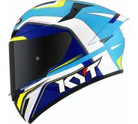 KYT TT Course Grand Prix Casque, Bleu ciel/blanc, Taille XS