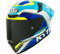 KYT TT-Revo Grand Prix Casque, Blanc/bleu, Taille S (55/56)