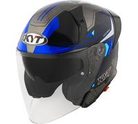 KYT TTR-Jet Led Casque jet, noir/bleu, Taille M (57/58)