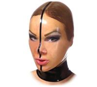 KYTFLCG Cagoules en Latex Transparent Masque en Caoutchouc Narine Ouverte Contrôle de La Respiration Tenue de Club Cosplay(Size:xxl)