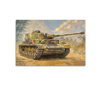 KYTIN Affiche décorative sur toile représentant les chars de combat principaux - Cheval de l'armée allemande - 30 x 45 cm