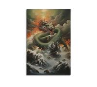 KYTIN Peinture décorative sur toile Motif dragon chinois 30 x 45 cm