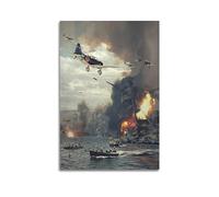 KYTIN Poster de la Seconde Guerre mondiale Attaque de Pearl Harbor sur toile décorative 40 x 60 cm