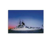 KYTIN Poster vintage de la Seconde Guerre mondiale sur toile décorative Motif cuirassé français Richelieu 40 x 60 cm