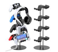 Kytok Support de Casque, Support d'écouteurs et Support de Manette de Jeu, Barre de Support en Aluminium 4 Niveaux avec Organisateur Câble, Rangement Universel pour Bureau
