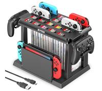 Kytok Support Tour de Rangement pour Nintendo Switch/OLED, Chargeur Manette Switch & Support Manette SW/OLED, Multifonctionnelle Tour Stockage Accessoires Jeux S Witch avec Chargeur Joycon S-Witch