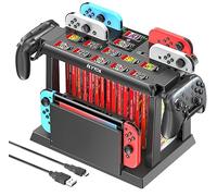 Kytok Support Tour de Rangement pour Nintendo Switch/OLED, Chargeur Manette Switch & Support Manette Switch, Multifonctionnelle Tour Stockage Accessoires Jeux Switch avec Chargeur Joycon Switch