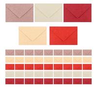 Kytpyi Enveloppe, Enveloppe Couleur, 50 pièces 16,5×11cm Enveloppes Vintage pour Carte de Vœux o Papier Plié A5/A6/A7, pour Noel, Cadeau, Mariage, Anniversaire, Invitation (5 Couleurs)