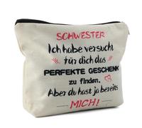 Kytpyi Pochette Maquillage, Trousse Maquillage Voyage, Personnalisé Trousse Maquillage pour Les Meilleures Amis Sœurs, Trousse de Toilette Portable pour comme Anniversaire Adieu Fête Cadeau (Mots)