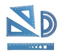 Kytpyi requerre, latte 15 cm, 4 pièces règle en métal ensemble coins arrondis conception de sécurité papeterie mathématiques géométrie Kit rapporteur étudiant enseignant école outil essentiel