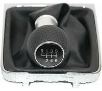 KYUBNUI Pommeau de Levier de Vitesse en Cuir chromé pour Passat B6 3C CC R36 TDI 2005-2011