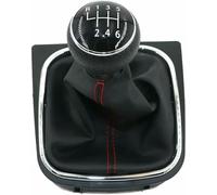 KYUBNUI Pommeau de Levier de Vitesse en Cuir pour Golf 5, 6, Jetta V, VI, Scirocco, 6 Vitesses
