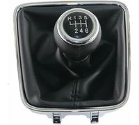 KYUBNUI Pommeau de Levier de Vitesse Manuel 5/6 Vitesses avec Soufflet de Protection Noir pour Golf Plus 2005, 2006, 2007, 2008, 2009, 2010-2014