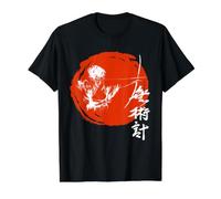 Kyudo Kanji Arts Martiaux Japonais Lune Rouge T-Shirt Graphique avec Valeur
