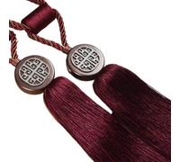 KYUEPONG Attaches pour Rideaux, Corde d'embrasse de Rideau, Sangles à Pampilles Classiques, Attache d'arrimage, Boule Suspendue, Accessoires de décoration for la Maison(Bordeaux)
