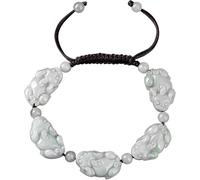KYUEPONG Bracelet Feng Shui, Bracelet en jadéite Pixiu Feng Shui Fortune Pendentif Cinq Facile à régler Chakra Gem Grade A Le bracelet cristal de apporte la richesse et prévient le mal