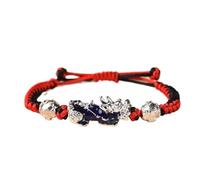 KYUEPONG Bracelet Feng Shui, Feng Shui changement de couleur Pixiu for éloigner les mauvais esprits amulette en or dur vietnamien bracelet réglable richesse sculpté à la main for et porter chance, B