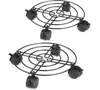 KYUEPONG Support for Plantes avec Roues, 2 pièces | Caddie à plantes avec roulettes, support en métal robuste, roulettes verrouillables, chariot