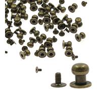 Kyuionty Chicago Lot de 60 rivets à vis cruciformes à tête ronde de 8 mm pour loisirs créatifs, réparation du cuir, décoration (bronze)