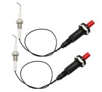 Kyuionty Kit d'allumage piézo universel 2 pièces, bouton poussoir d'allumage fileté électrode en céramique pour barbecue, accessoires pratiques pour four/chauffage/barbecue à gaz/cuisine en plein air