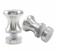 Kyuionty Lot de 2 poignées de porte en verre de douche en acier inoxydable avec poignée de porte de douche unilatérale pour portes en verre de salle de bain (nickel brossé)