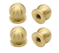 Kyuionty Lot de 4 boutons de placard ronds en laiton massif de 12 mm de diamètre, pour cuisine, commode, boîte à bijoux (doré)