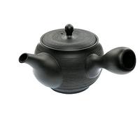Kyusu Théière japonaise avec poignée latérale pour thé vert, céramique noire, 350 ml, en tokoname, passoire à thé en céramique intégrée, théière asiatique à une main