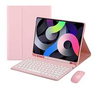 KYVELO Étui Clavier avec Souris pour Samsung Tab S10 FE / S9 FE / S9 11" | Pour S10 Lite/S10 FE/S9 FE 10.9" & S9 11", Clavier Rétroéclairé 7 Couleurs Amovible, Coque TPU, Porte-Stylet