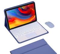 KYVELO Étui Clavier pour Lenovo Idea Tab Plus 12,1" & Tab K12 2025 (TB361FU/TB361ZU), Clavier Rétroéclairé 7 Couleurs avec Pavé Tactile et Souris, Coque TPU,Violet