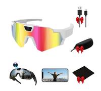 Kyvon Vision Pro - HD Video & Smart Connectivity avec Application Dédiée, Autonomie & Fonctionnalités Simples pour Tous, Design Sportif & Confortable, Conçu pour l’Action (Blanc/Rainbow)