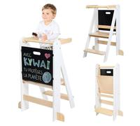 KYWAI® Tour d'Observation Montessori, Tour d Observation Enfant Pliable avec 2 Hauteurs Réglables, Tableau Amovible, Design Nordique - Marque Engagée pour la Reforestation Mondiale