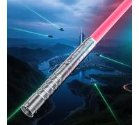 KYWLCO Sabre Laser-Lightsaber RGB 15 Couleurs Rechargeable USB-C - Effets Sonores FX, 4 Modes de Duel, Épées Laser Connectables en Métal - Jouet Cosplay Film, Halloween (1 Pc Argent 78cm)
