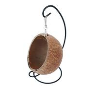 KYXKHSAA Hamac suspendu en noix de coco naturelle pour lit de coquillage pour hamster d'aube, cage d'ours dorée, balançoire, jouet pour petits animaux, hamacs et lits avec support