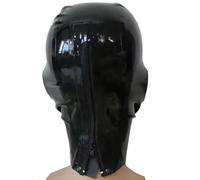 KYXSPINWARDPV Masque à capuche en latex Gummi pour femmes et hommes, costume rouge et blanc, fait à la main, personnalisable, noir, XS