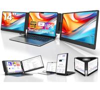 KYY Moniteur portable pour ordinateur portable, 14" FHD 1080p USB-C, triple écran, moniteur de voyage pour ordinateur, double écran pour ordinateur portable de 12 à 16", X90A (Mac, Wins, Android)