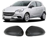 KYYET Capuchon de rétroviseur de porte latérale compatible avec Corsa D 2006-2014 et Corsa E 2014-2019 (motif en fibre de carbone)