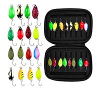 KYYGKY 16 PCS Cuillere Peche Truite, Leurres de Pêche en Mer, Leurre Truite Cuillere, Hameçon à Truite, Cuillere Truite Hameçon Simple avec Sac de Rangement pour Brochet, Bar et Truite