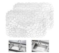 KYYGKY 2 PCS Tapis d'Évier en Plastique 40 * 30cm Tapis Protection Evier Cuisine Tapis Evier Cuisine Egouttoir Tapis Égouttoir d'Évier de Cuisine Transparent Tapis d'Égouttement pour Vaisselle