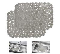 KYYGKY 2 Pcs Tapis d'Évier en Plastique 40 * 30cm, Tapis Protection Evier Cuisine, Tapis Evier Cuisine Egouttoir, Tapis Égouttoir d'Évier de Cuisine Gris, Tapis d'Égouttement pour Vaisselle
