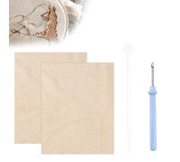 KYYGKY 2 PCS Toile pour Point de Croix, 67 * 50cm Tissu de Couture en Lin Tissu de Moine Punch Needle Toile Broderie Aïda Tissu de Tuftage avec Aiguille à Poinçonner Toile de Lin pour Broderie Coudre